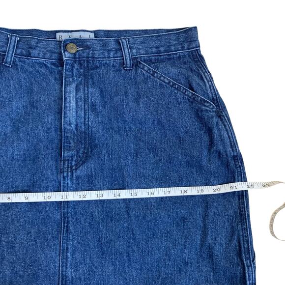 Real Comfort Vintage 90s Carpenter Style Denim Skirt Maxi Length Sz 14 Petite - Picture 13 of 14